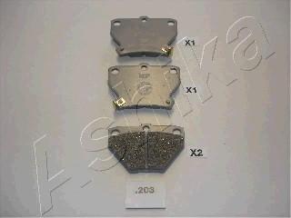 Ashika 51-02-203 - Brake Pad Set, disc brake www.autospares.lv