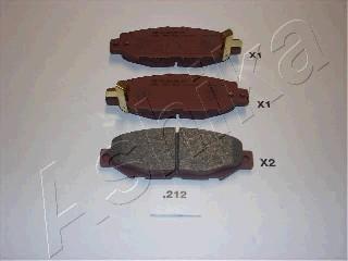 Ashika 51-02-212 - Brake Pad Set, disc brake www.autospares.lv