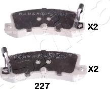 Ashika 51-02-227 - Brake Pad Set, disc brake www.autospares.lv