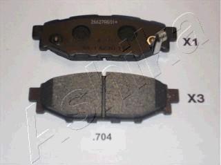 Ashika 51-07-704 - Brake Pad Set, disc brake www.autospares.lv