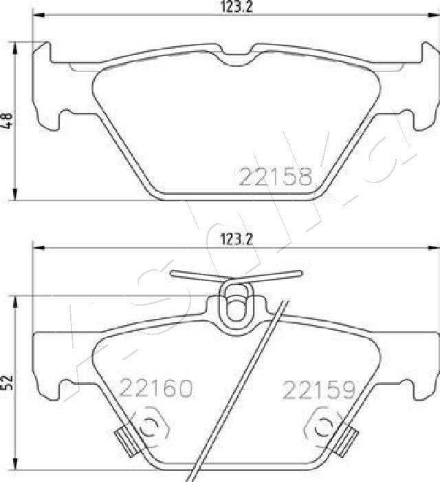 Ashika 51-07-706 - Bremžu uzliku kompl., Disku bremzes www.autospares.lv