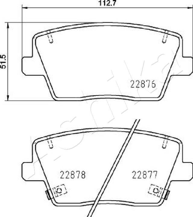 Ashika 51-0H-H12 - Bremžu uzliku kompl., Disku bremzes autospares.lv