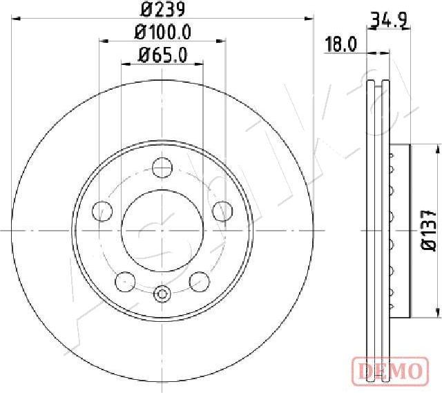 Ashika 60-00-0945C - Bremžu diski www.autospares.lv