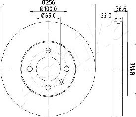 Ashika 60-00-0943 - Bremžu diski www.autospares.lv