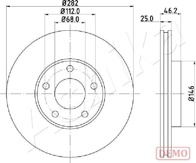 Ashika 60-00-0955C - Bremžu diski www.autospares.lv