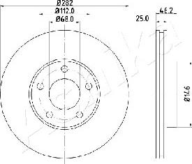 Ashika 60-00-0955 - Bremžu diski www.autospares.lv