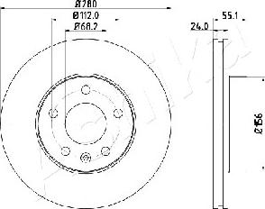 Ashika 60-00-0958 - Bremžu diski www.autospares.lv