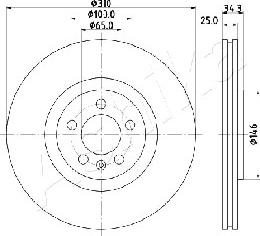 Ashika 60-00-0900 - Bremžu diski www.autospares.lv