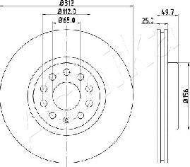 Ashika 60-00-0902 - Bremžu diski www.autospares.lv