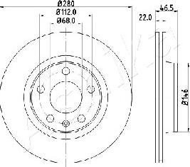 Ashika 60-00-0911 - Bremžu diski www.autospares.lv