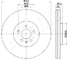 Ashika 60-00-0912 - Bremžu diski www.autospares.lv