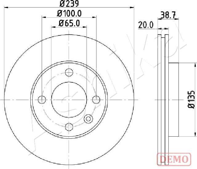 Ashika 60-00-0939C - Тормозной диск www.autospares.lv