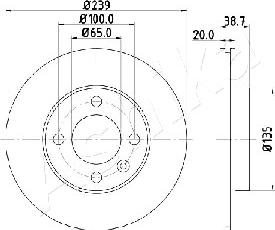 Ashika 60-00-0939 - Brake Disc www.autospares.lv