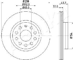 Ashika 60-00-0934 - Тормозной диск www.autospares.lv