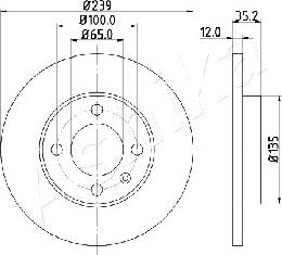 Ashika 60-00-0938 - Bremžu diski www.autospares.lv