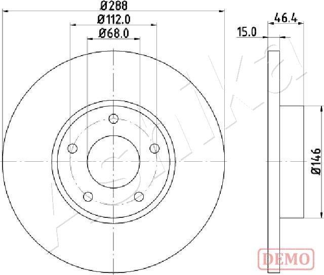 Ashika 60-00-0923C - Bremžu diski www.autospares.lv