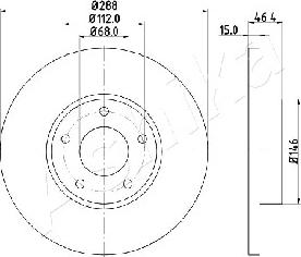 Ashika 60-00-0923 - Bremžu diski www.autospares.lv