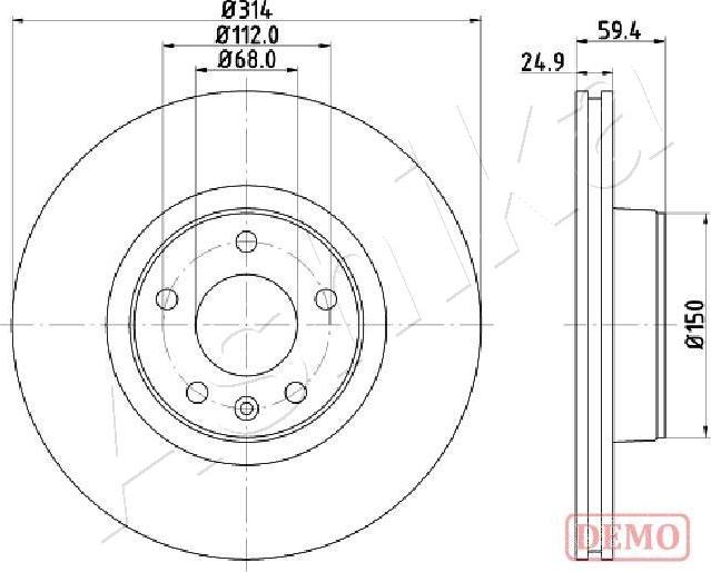 Ashika 60-00-0927C - Bremžu diski www.autospares.lv