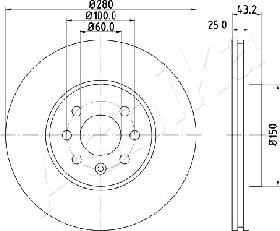 Ashika 60-00-0422 - Bremžu diski www.autospares.lv