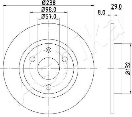 Ashika 60-00-0639C - Bremžu diski www.autospares.lv