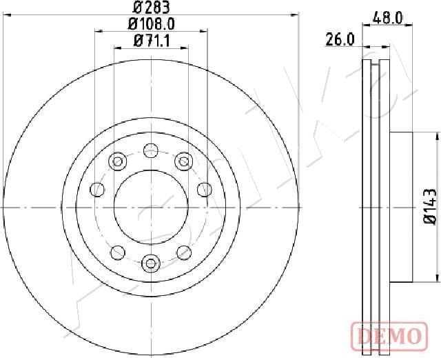 Ashika 60-00-0634C - Bremžu diski www.autospares.lv