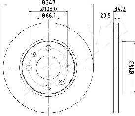 Ashika 60-00-0628 - Brake Disc www.autospares.lv