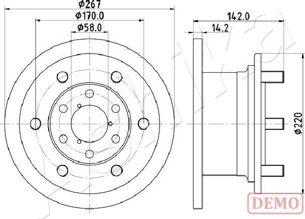 Ashika 60-00-0254C - Bremžu diski www.autospares.lv