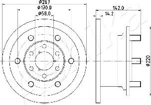 Ashika 60-00-0254 - Bremžu diski www.autospares.lv