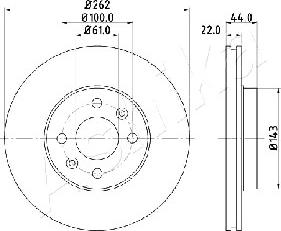 Ashika 60-00-0709 - Bremžu diski www.autospares.lv