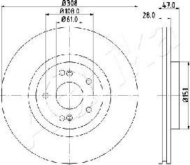 Ashika 60-00-0703 - Bremžu diski www.autospares.lv