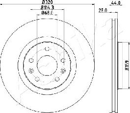 Ashika 60-00-0702 - Bremžu diski www.autospares.lv