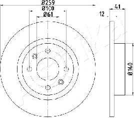 Ashika 60-00-0719 - Bremžu diski www.autospares.lv