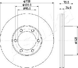 Ashika 60-00-0715 - Bremžu diski www.autospares.lv