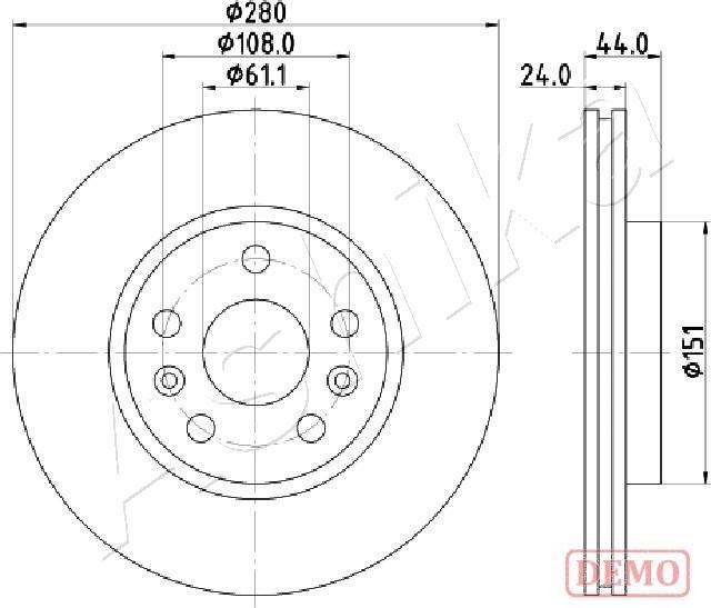 Ashika 60-00-0716C - Bremžu diski www.autospares.lv