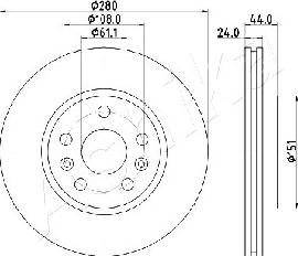 Ashika 60-00-0716 - Bremžu diski www.autospares.lv