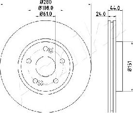 Ashika 60-00-0710 - Bremžu diski www.autospares.lv