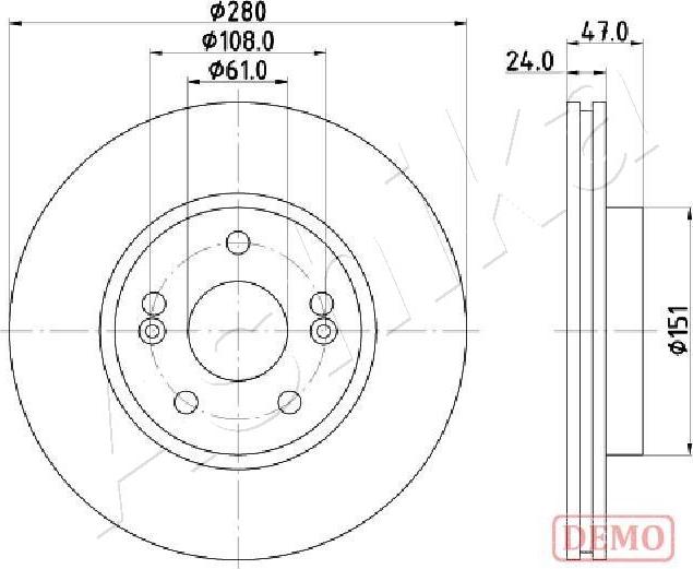 Ashika 60-00-0711C - Bremžu diski www.autospares.lv