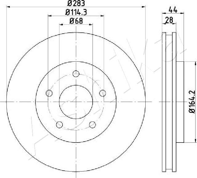 Ashika 60-01-182C - Bremžu diski www.autospares.lv