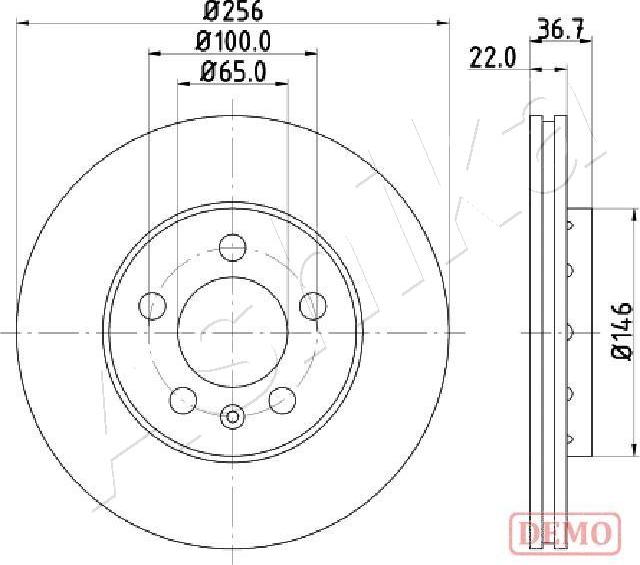 Ashika 61-00-0904C - Bremžu diski www.autospares.lv