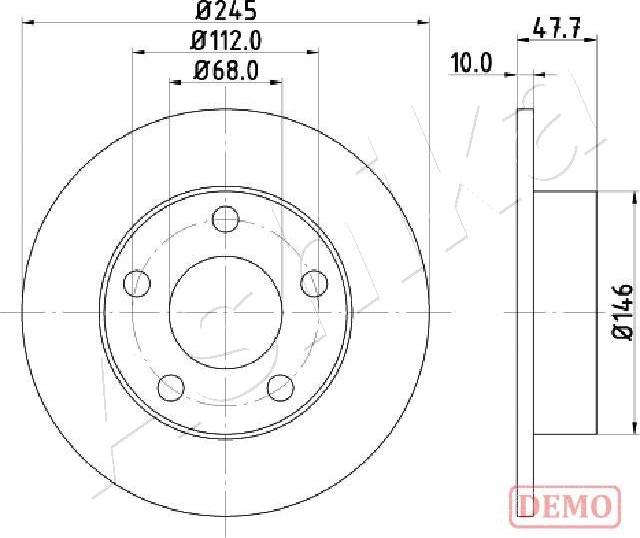 Ashika 61-00-0905C - Bremžu diski www.autospares.lv