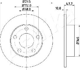 Ashika 61-00-0905 - Bremžu diski www.autospares.lv