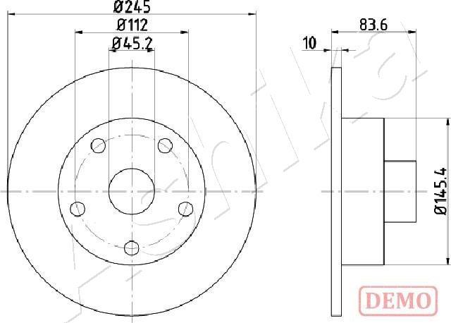 Ashika 61-00-0906C - Bremžu diski www.autospares.lv