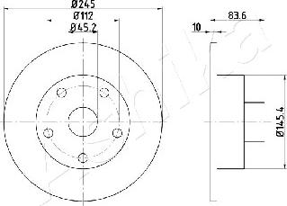 Ashika 61-00-0906 - Bremžu diski www.autospares.lv