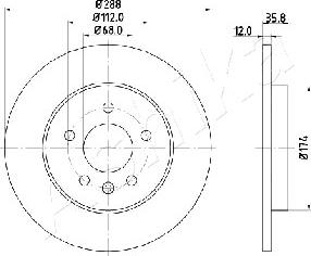 Ashika 61-00-0908 - Bremžu diski www.autospares.lv