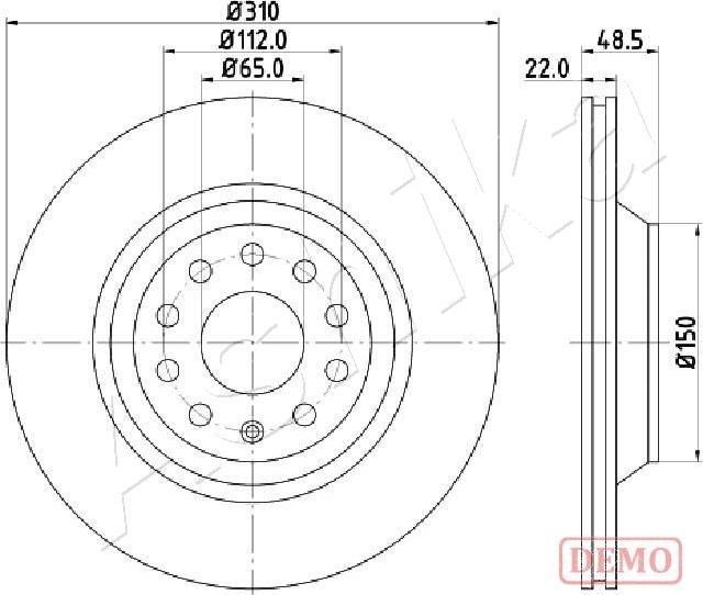 Ashika 61-00-0903C - Bremžu diski www.autospares.lv