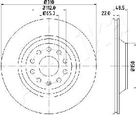 Ashika 61-00-0903 - Bremžu diski www.autospares.lv