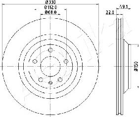 Ashika 61-00-0916 - Bremžu diski www.autospares.lv