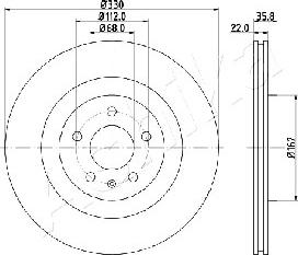 Ashika 61-00-0911 - Bremžu diski www.autospares.lv