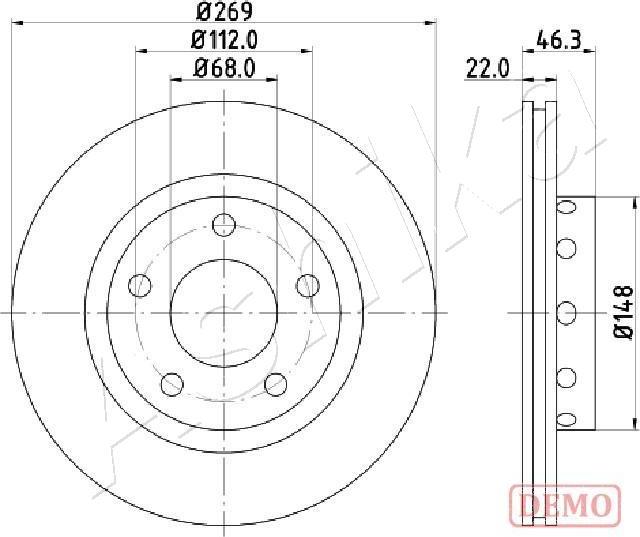 Ashika 61-00-0913C - Bremžu diski www.autospares.lv