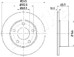 Ashika 61-00-0912 - Bremžu diski www.autospares.lv